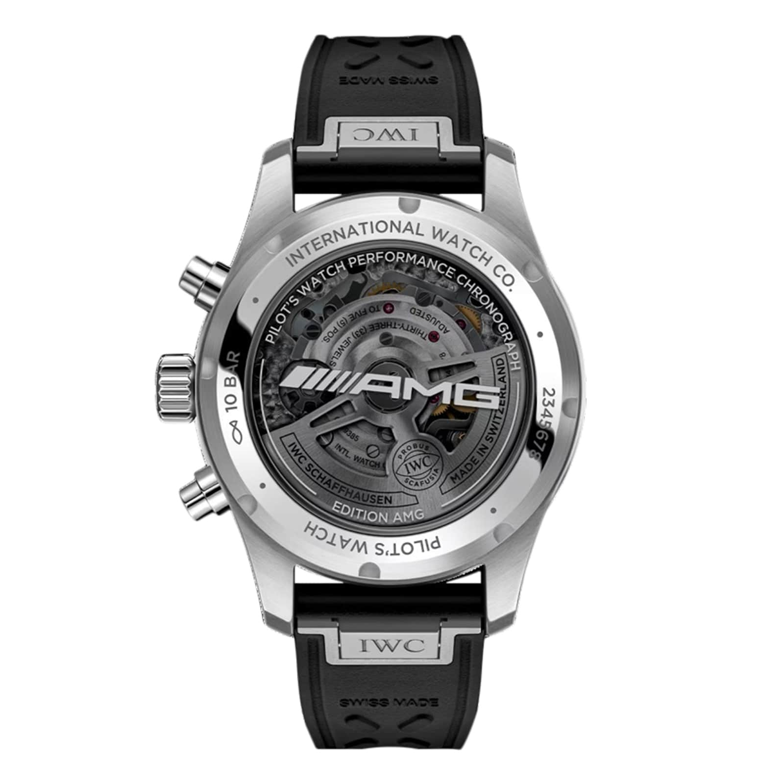 IWC Pilot Performance Chronograph 41mm AMG Mens Watch Black Rubber ...