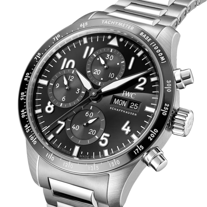 IWC Pilot Performance Chronograph 41mm AMG Mens Watch Black Titanium