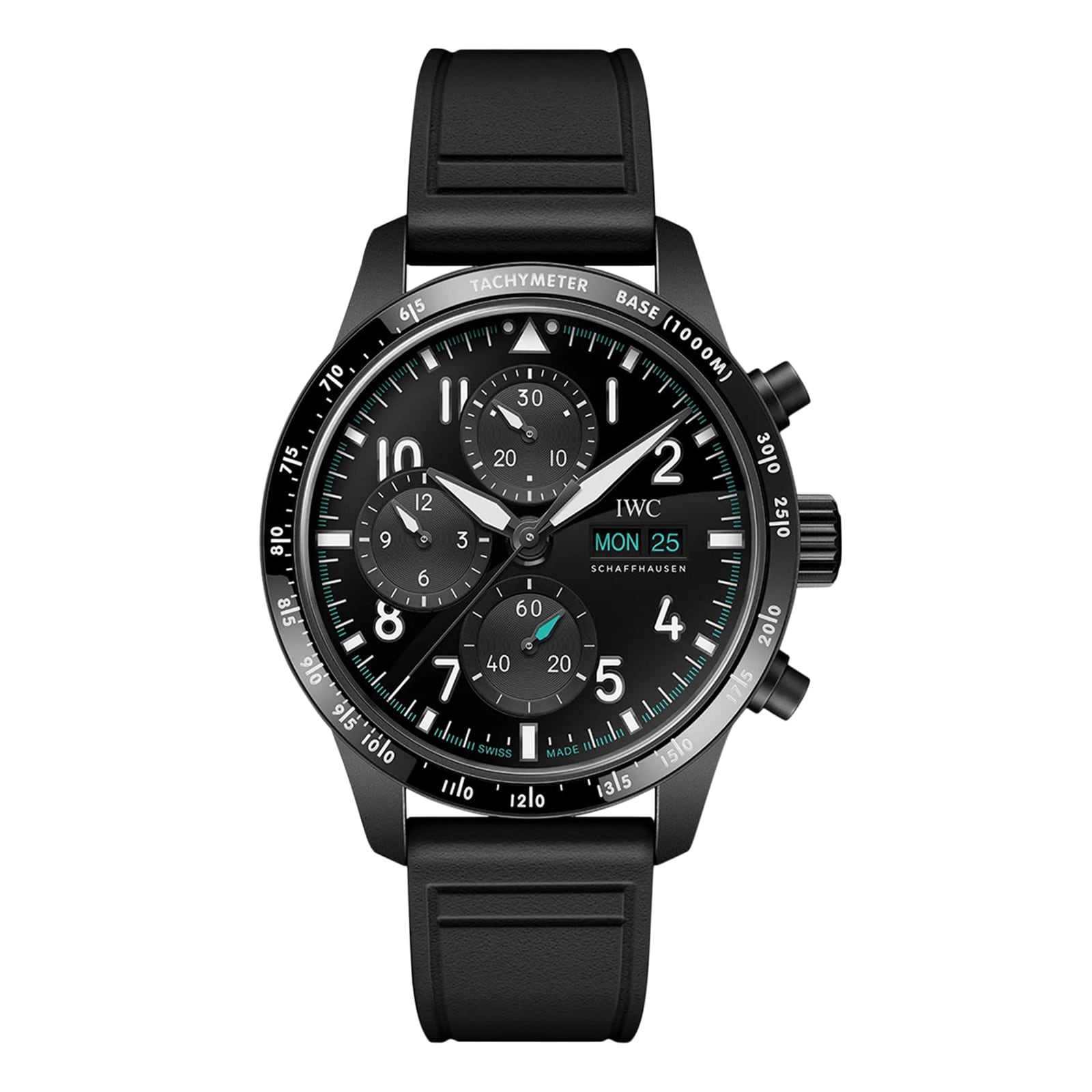 IWC Pilot Performance Chronograph 41mm Mercedes AMG Petronas Formula OneTM Team Mens Watch Black Rubber IWC Pilot Performance Chronograph 41mm Mercedes AMG Petronas Formula OneTM Team Mens Watch Black Rubber
