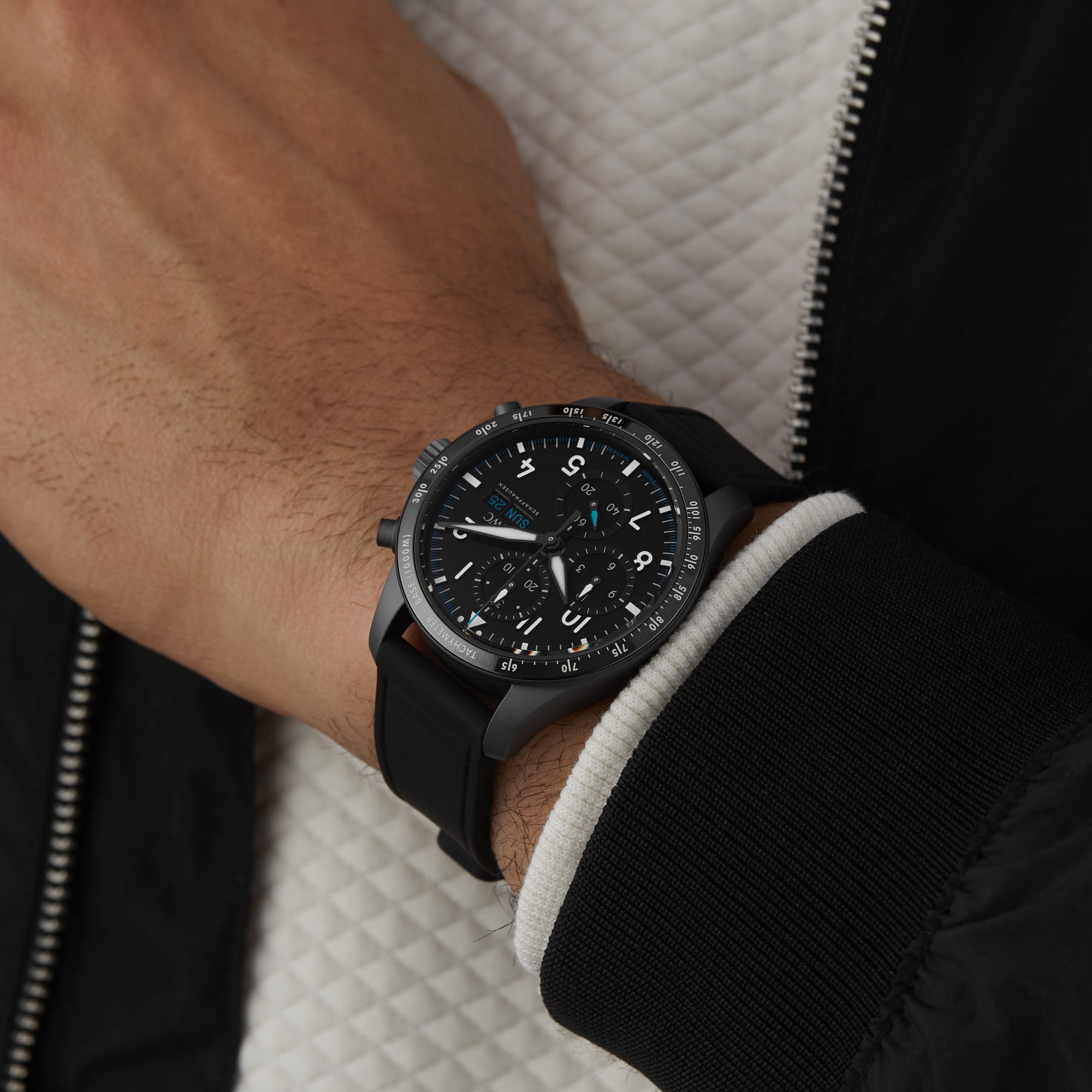 IWC Pilot Performance Chronograph 41mm Mercedes AMG Petronas Formula OneTM Team Mens Watch Black Rubber IWC Pilot Performance Chronograph 41mm Mercedes AMG Petronas Formula OneTM Team Mens Watch Black Rubber