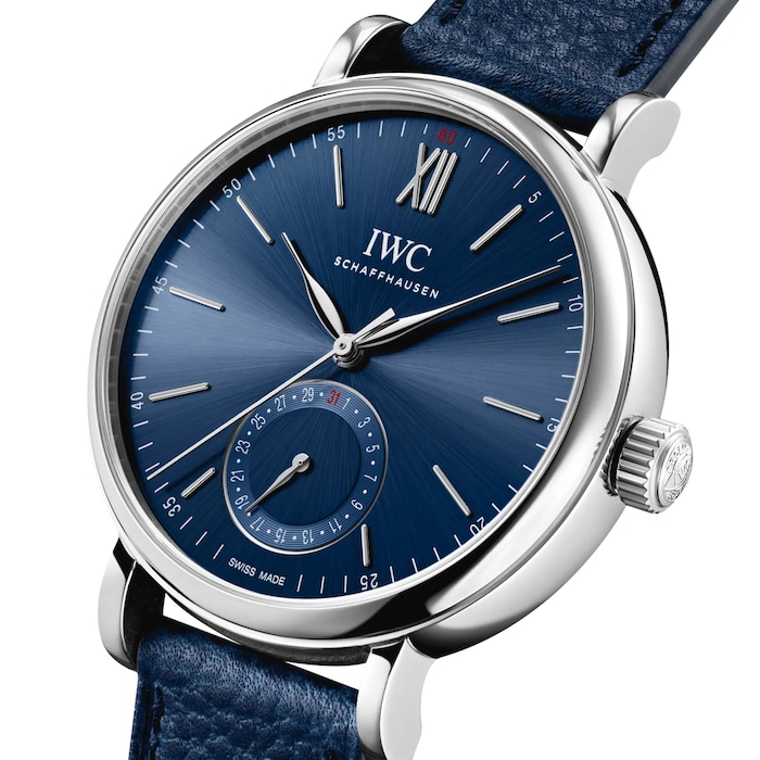 IWC Portofino Automatic Pointer Date Laureus 39mm Mens Watch Blue