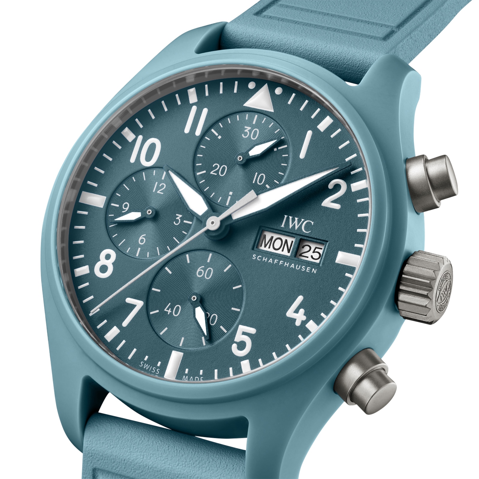 IWC Pilot Automatic Limited Edition 41mm Mens Watch Blue Fabric Strap