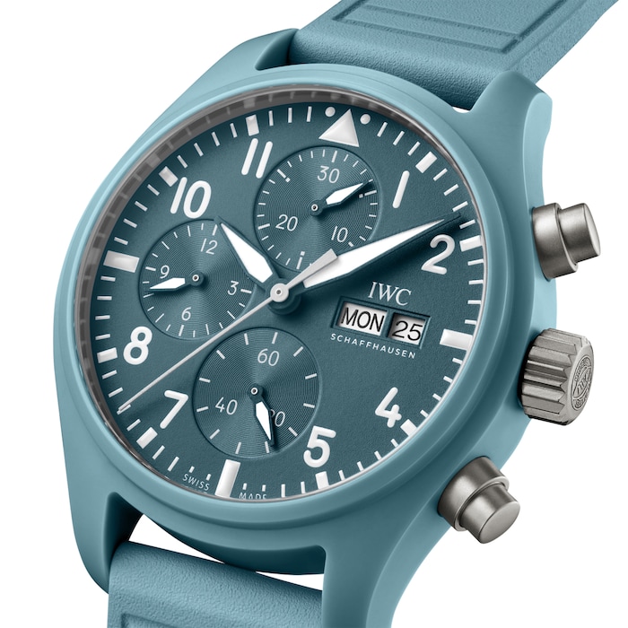 IWC Pilot Automatic Limited Edition 41mm Mens Watch Blue Fabric Strap