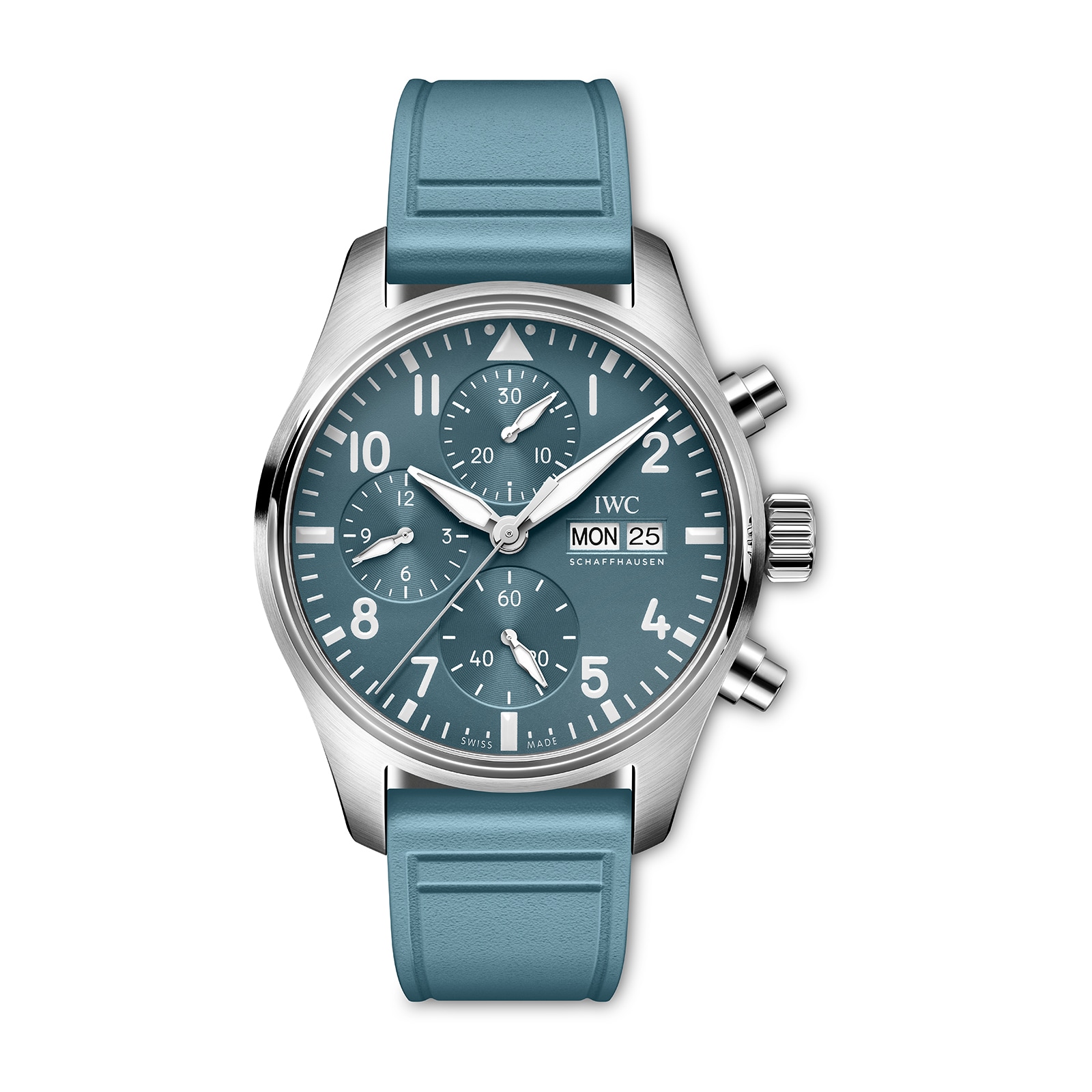 IWC Pilot Automatic 41mm Mens Watch Blue Rubber Strap