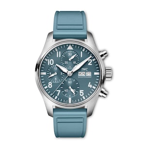 IWC Pilot Automatic 41mm Mens Watch Blue Rubber Strap