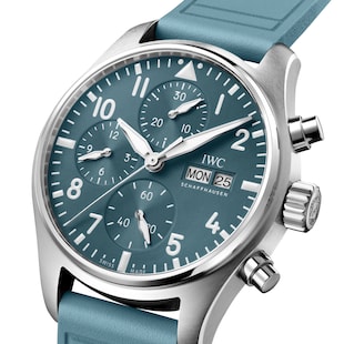IWC Pilot Automatic 41mm Mens Watch Blue Rubber Strap