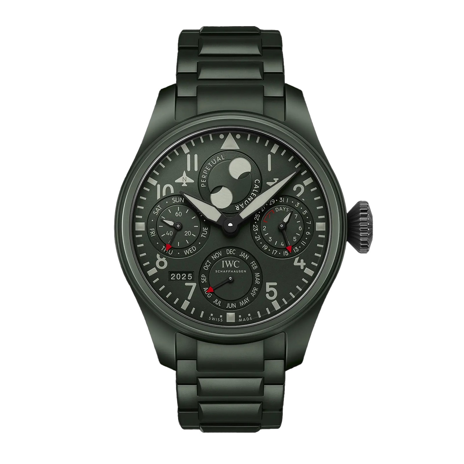 IWC Big Pilot's Perpetual Calendar TOP GUN Woodland 46.5mm Mens Watch Green