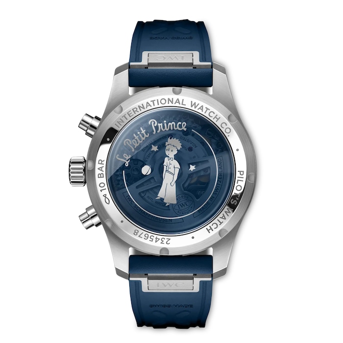 IWC Pilot Chronograph Le Petit Prince 41mm Mens Watch Blue