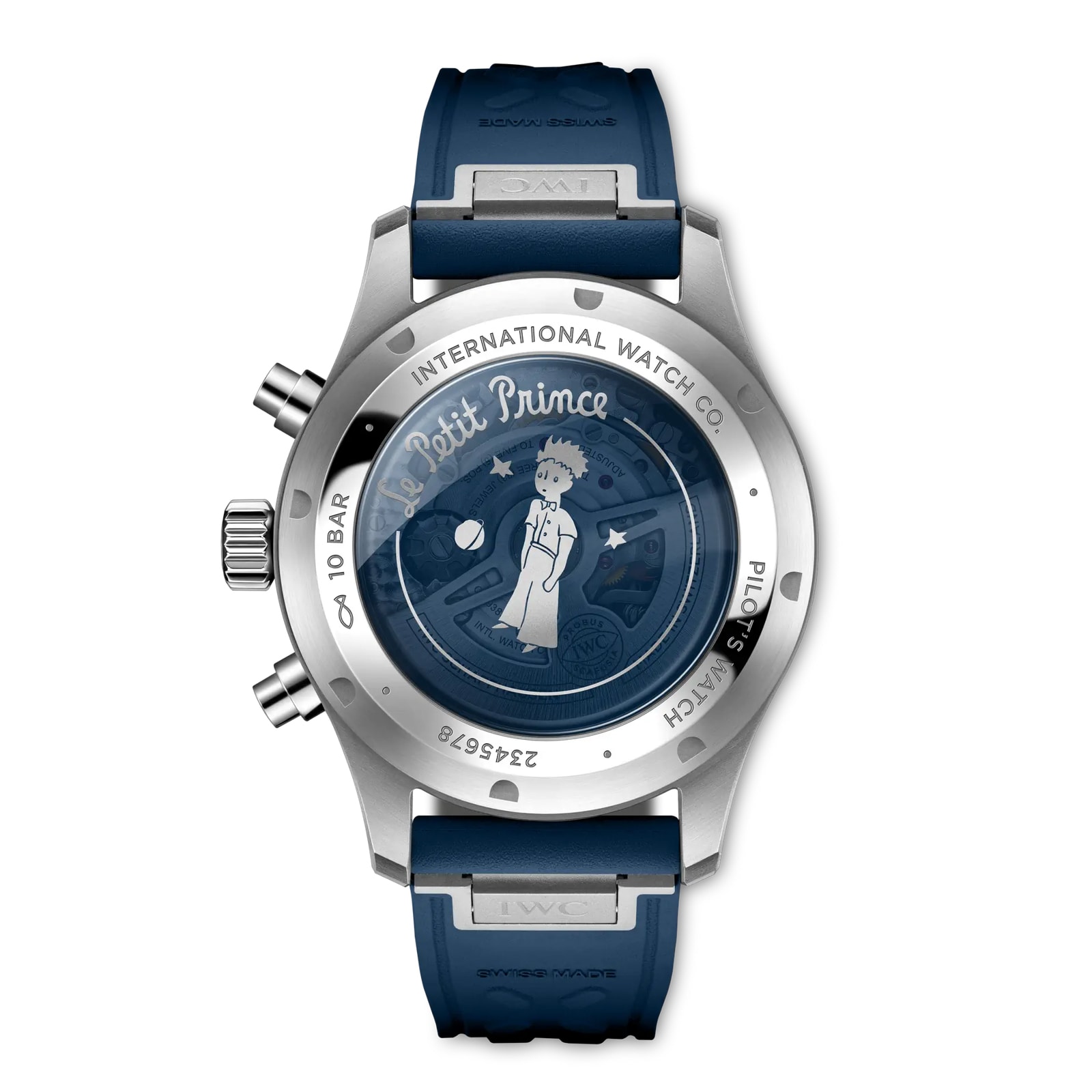 IWC Pilot Chronograph Le Petit Prince 43mm Mens Watch Blue