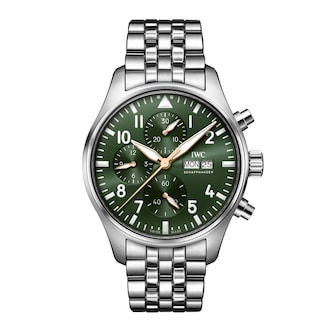IWC Pilot's Chronograph 43mm Mens Watch Green IWC Pilot's Chronograph 43mm Mens Watch Green