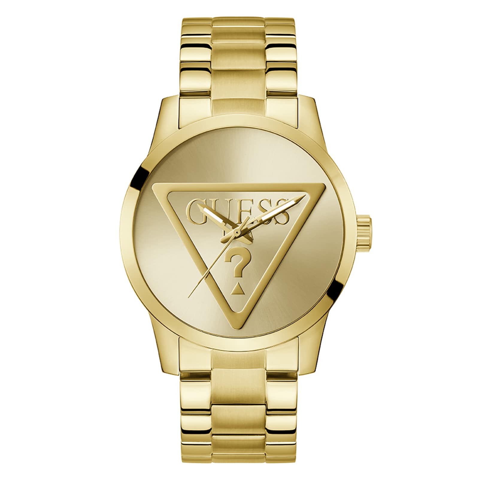 Guess Badge 44mm Mens Watch Gold