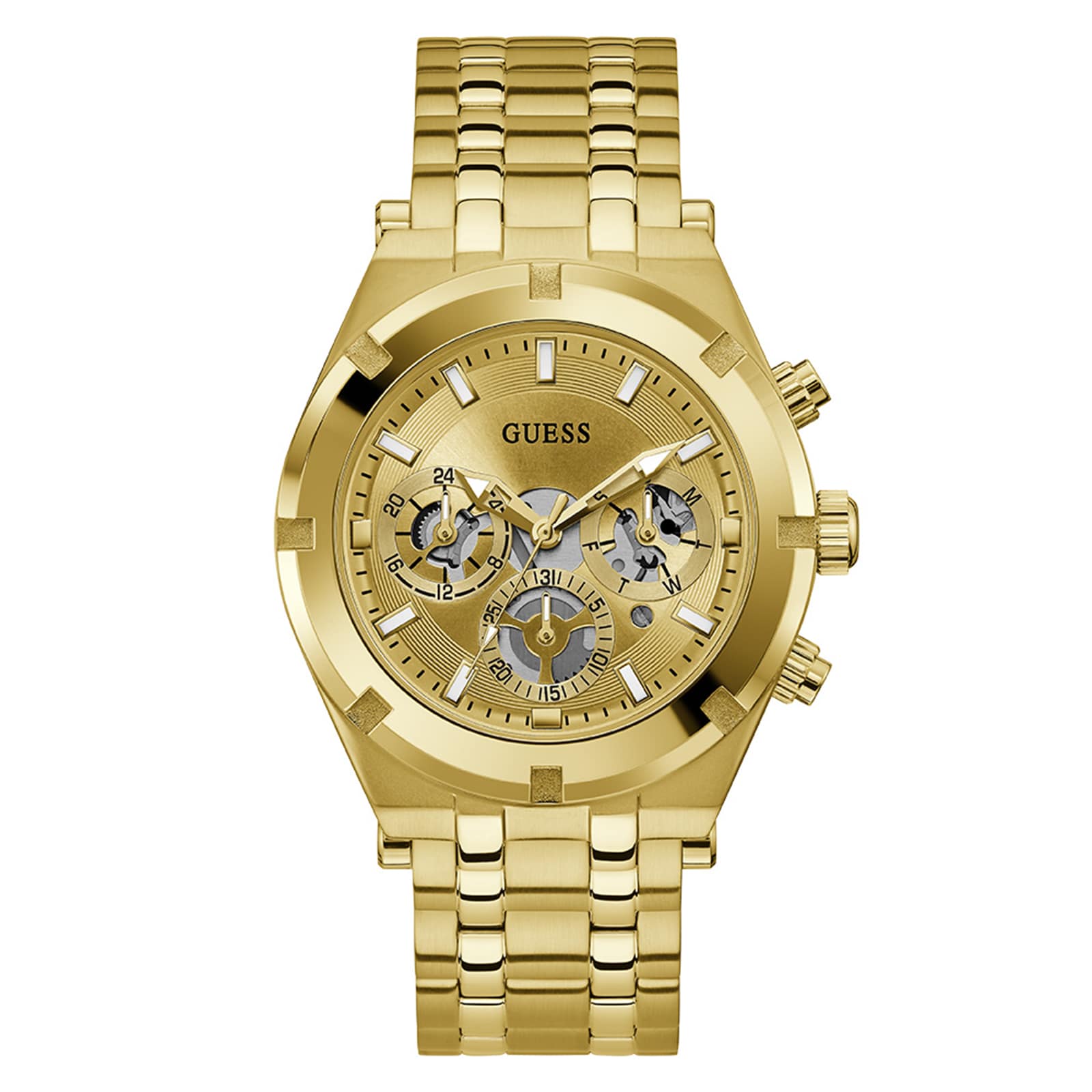 Guess Continental 44mm Mens Watch Gold