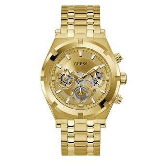 Guess Continental 44mm Mens Watch Gold