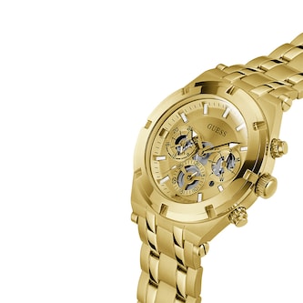 Guess Continental 44mm Mens Watch Gold