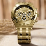 Guess Continental 44mm Mens Watch Gold