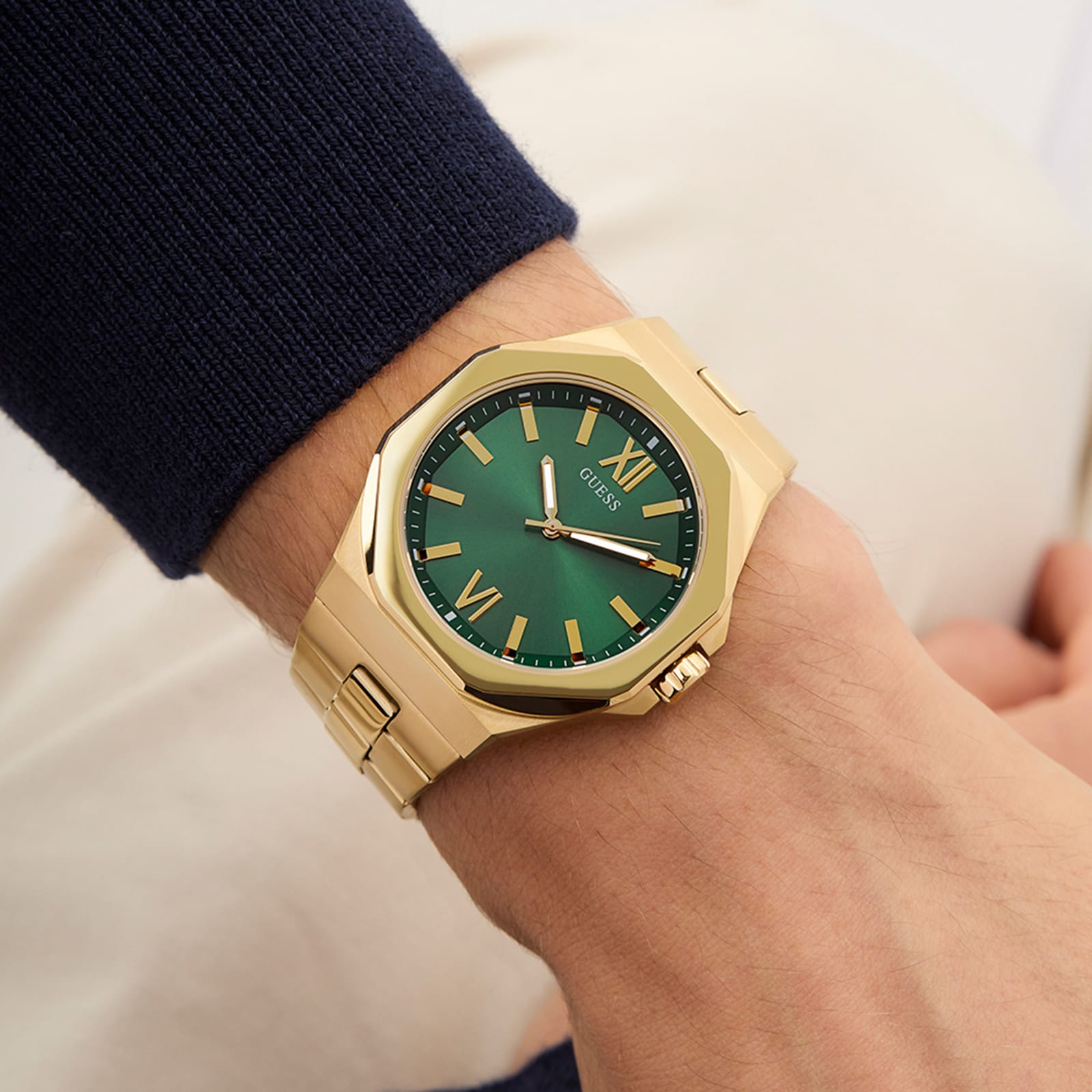 Guess Emperor 42mm Mens Watch Green