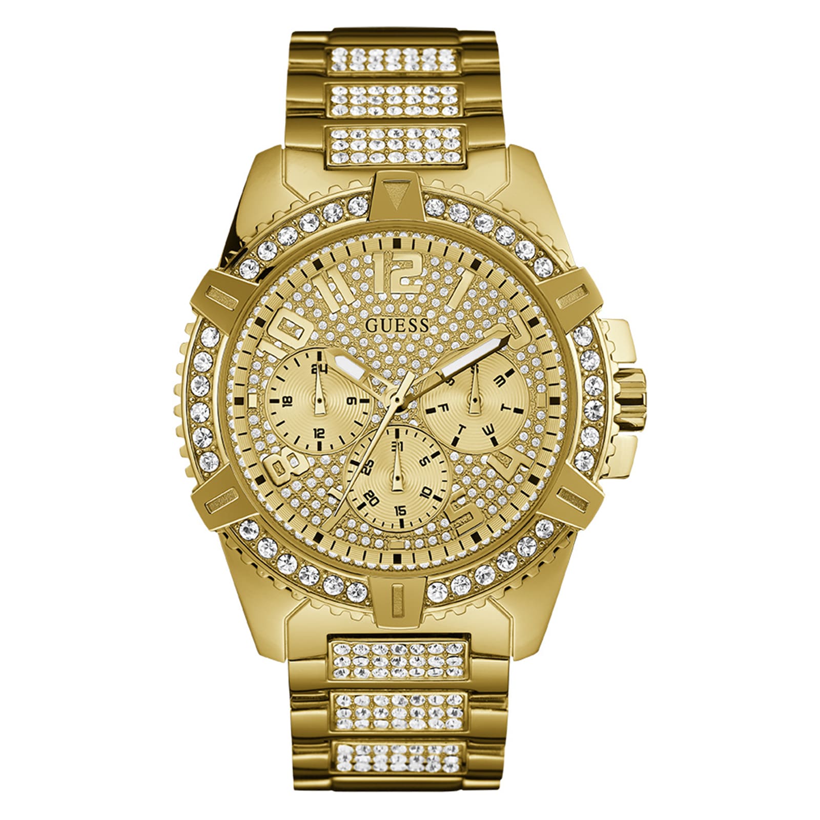 Guess Frontier 48mm Mens Watch Gold Guess Frontier 48mm Mens Watch Gold