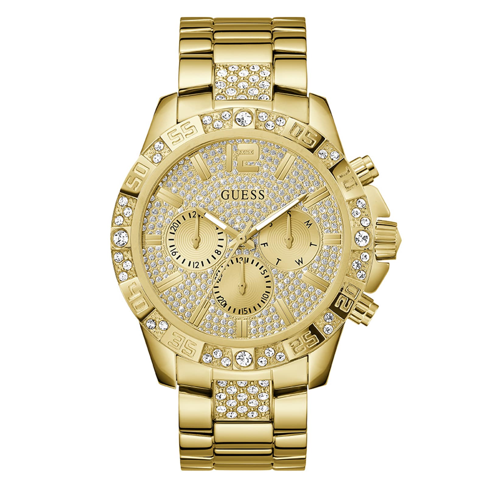Guess Majestic 48mm Mens Watch Gold