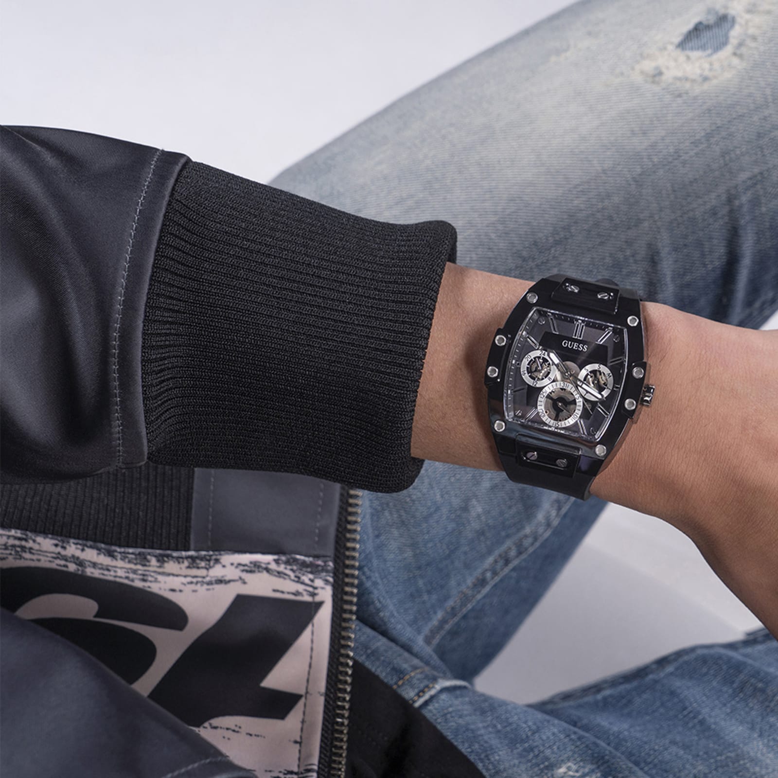 Guess Phoenix 42mm Mens Watch Black