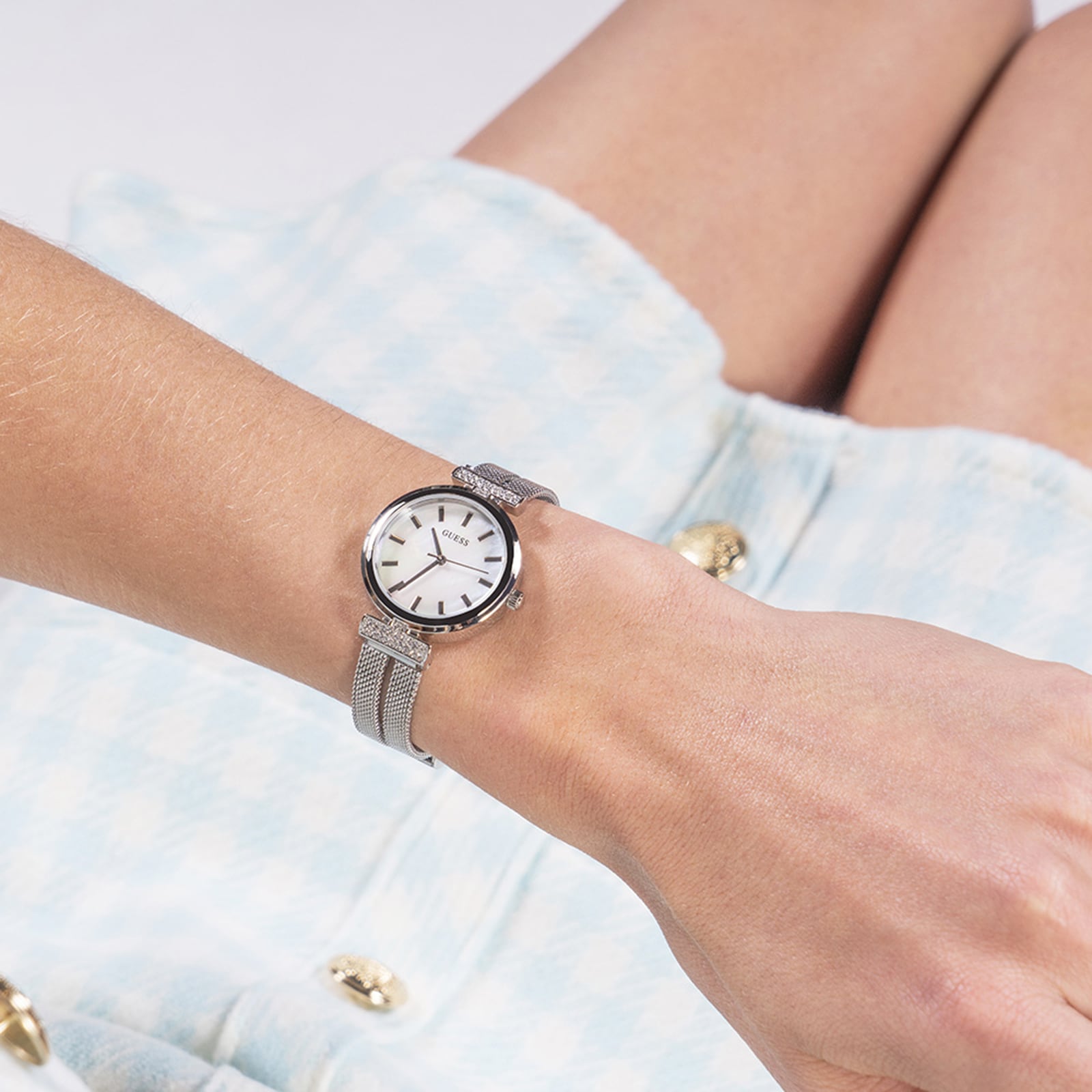 Guess Array 28mm Ladies Watch Mother Of Pearl