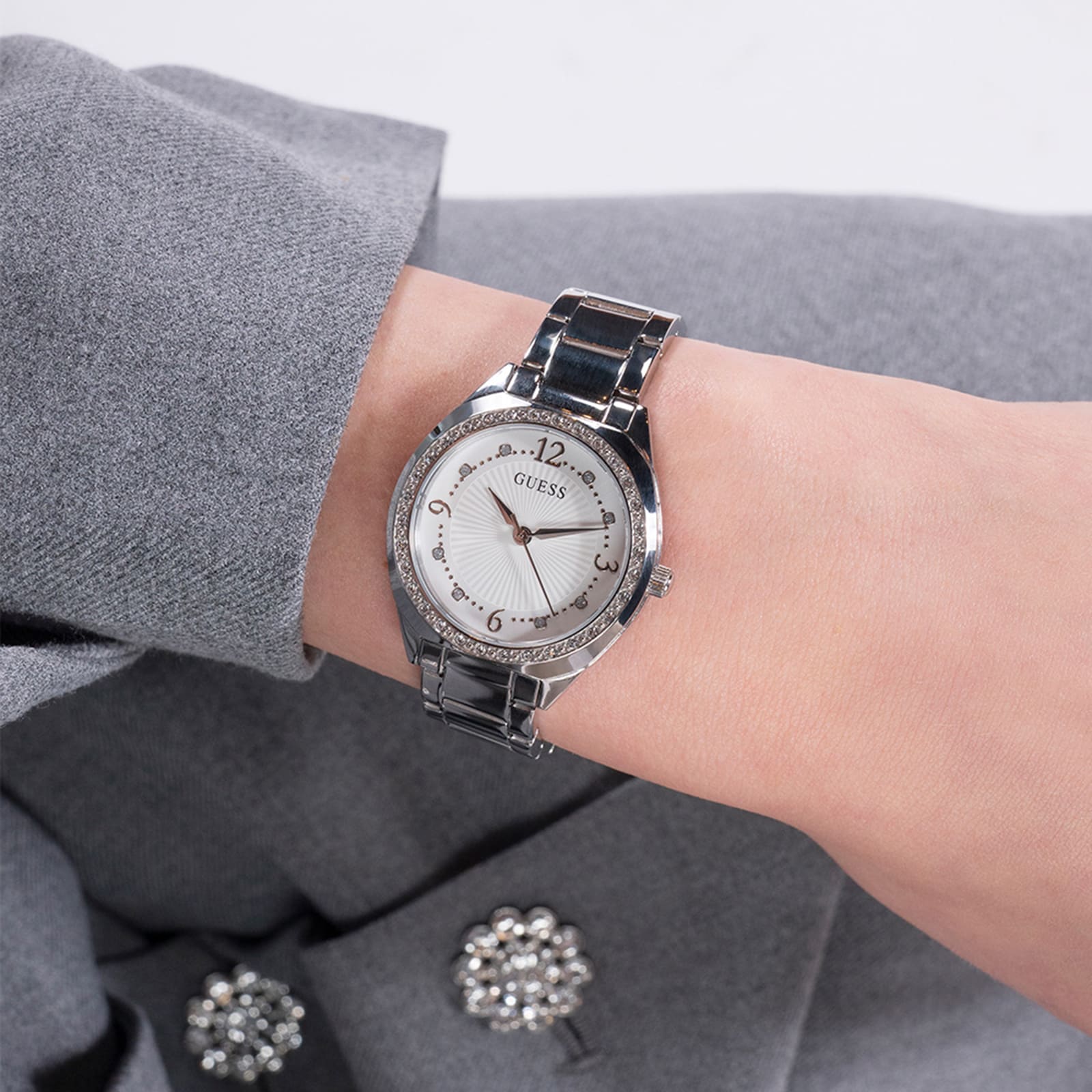 Guess Charlotte 30mm Ladies Watch Silver