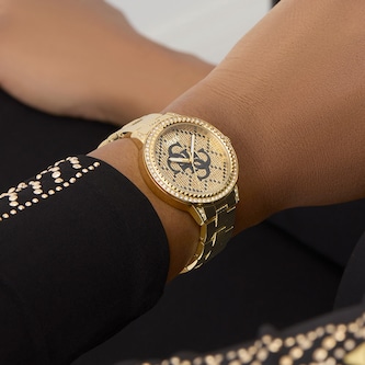 Guess G Lace 34mm Ladies Watch Gold