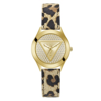 Guess Glitz Plaque 34mm Ladies Watch Gold