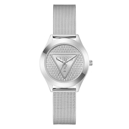 17824184 - Glitz Plaque 34mm Ladies Watch Silver