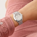 Guess Glitz Plaque 34mm Ladies Watch Silver