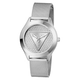 Guess Glitz Plaque 34mm Ladies Watch Silver