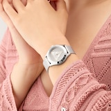Guess Glitz Plaque 34mm Ladies Watch Silver