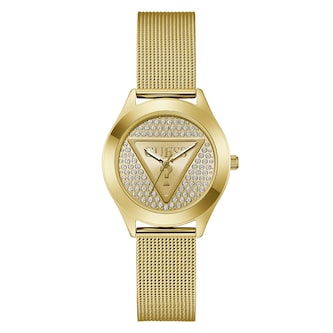 Guess Glitz Plaque 34mm Ladies Watch Gold