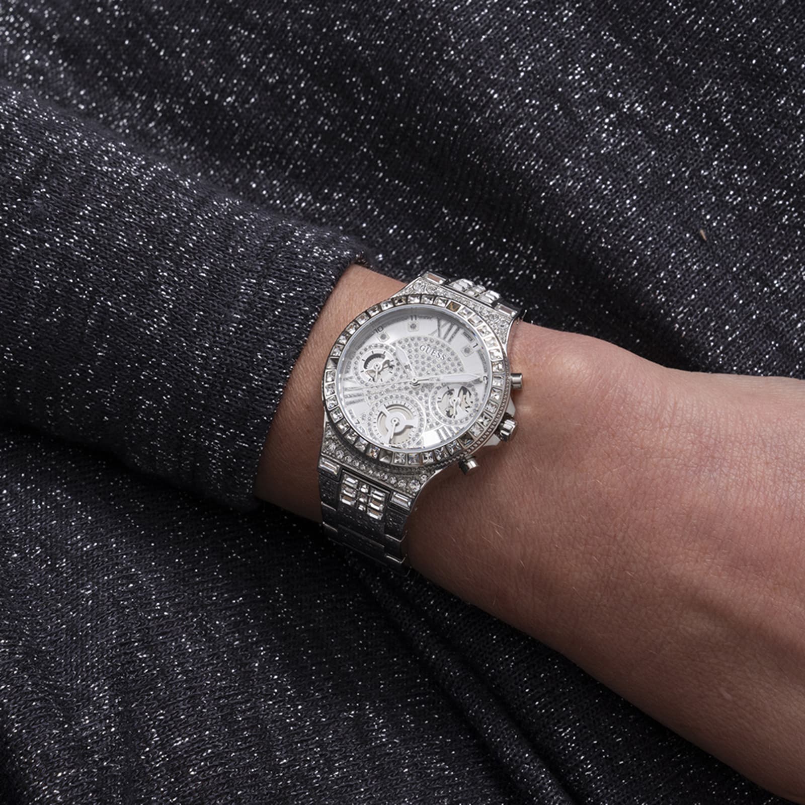 Guess Moonlight 36mm Ladies Watch Silver