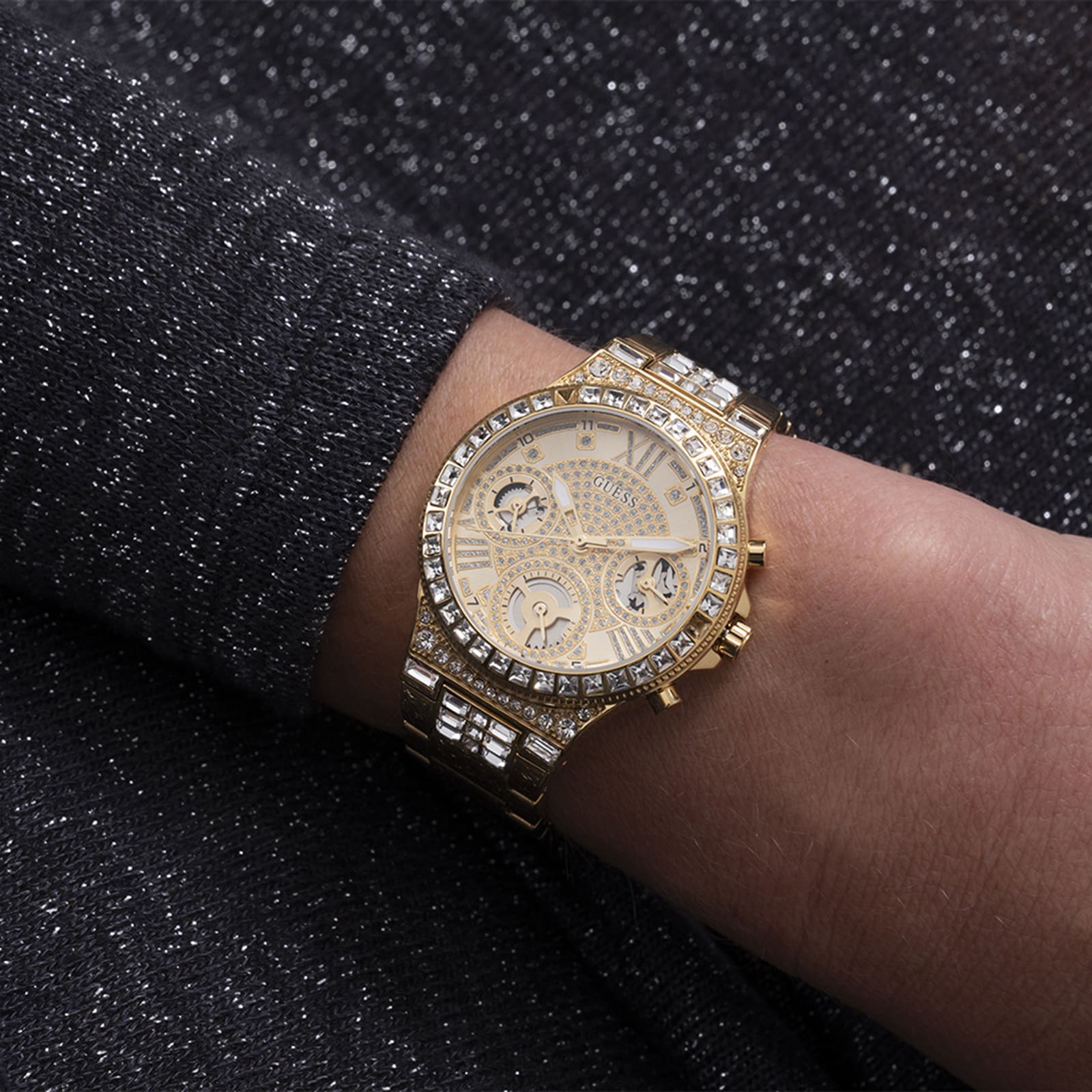 Guess Moonlight 36mm Ladies Watch Gold