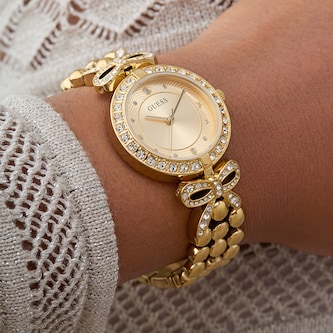 Guess Ribbon 30mm Ladies Watch Gold