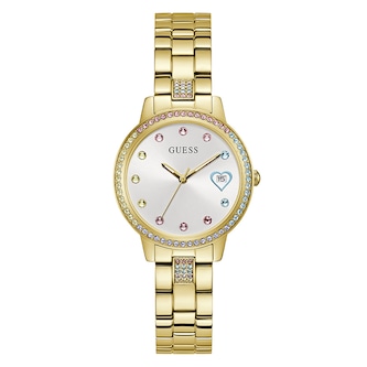 Guess Three Of Hearts 34mm Ladies Watch Silver