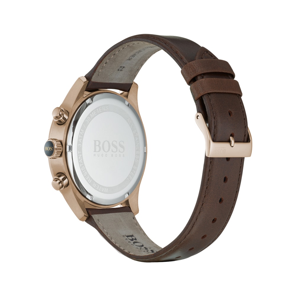 BOSS Leather Strap Men's Watch 44mm