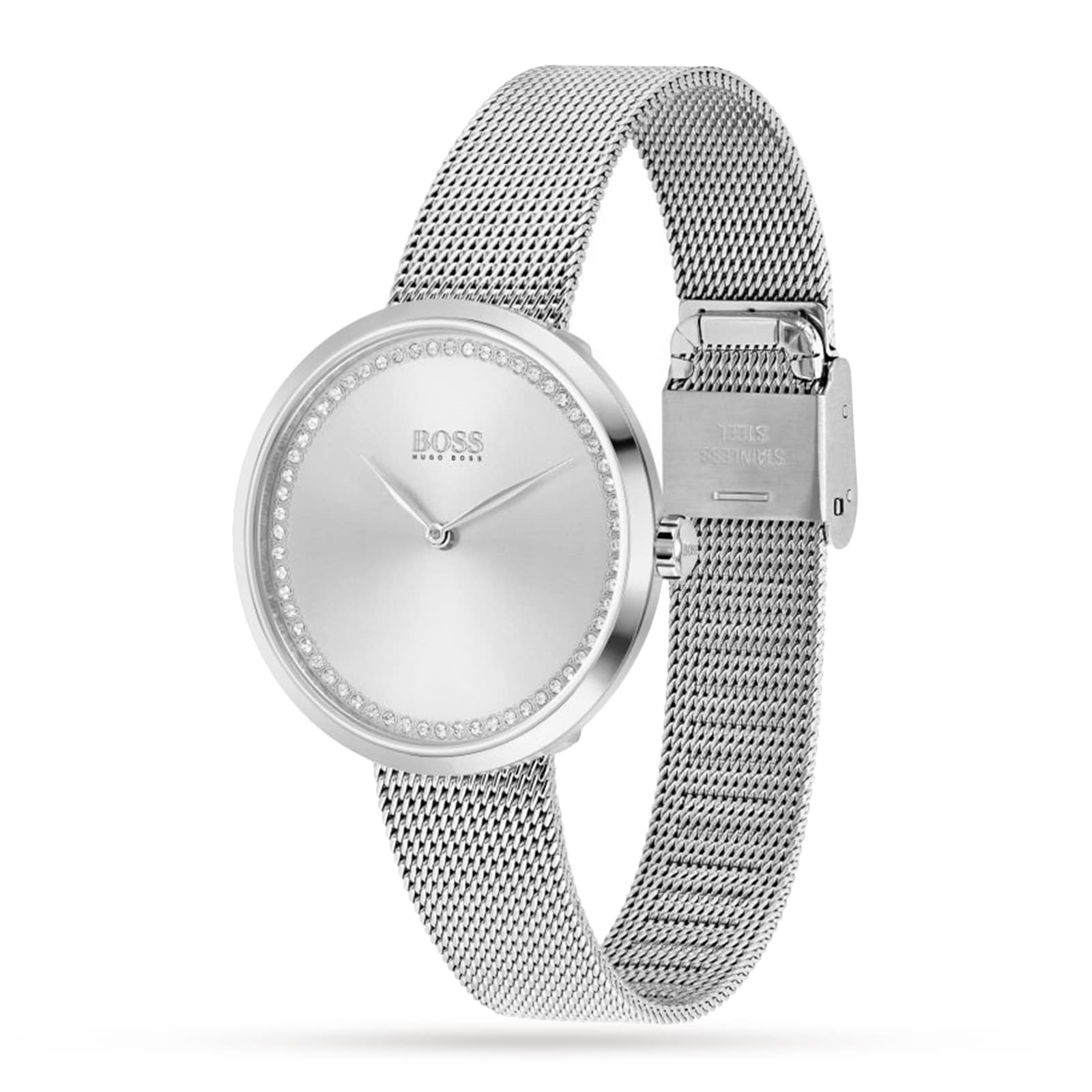 Hugo boss discount silver mesh watch