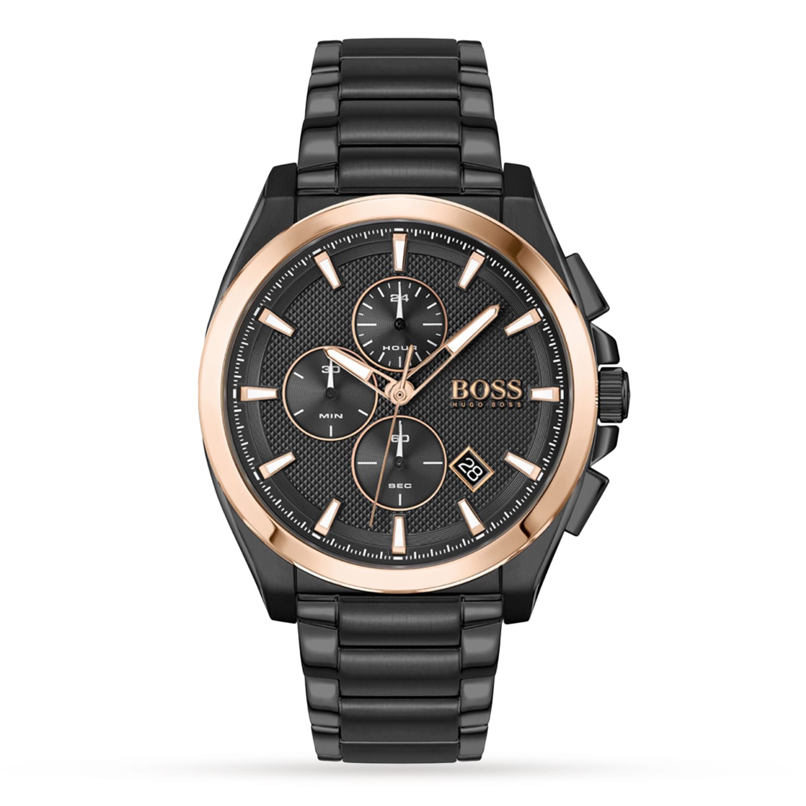 hugo boss grand prix watch black and gold