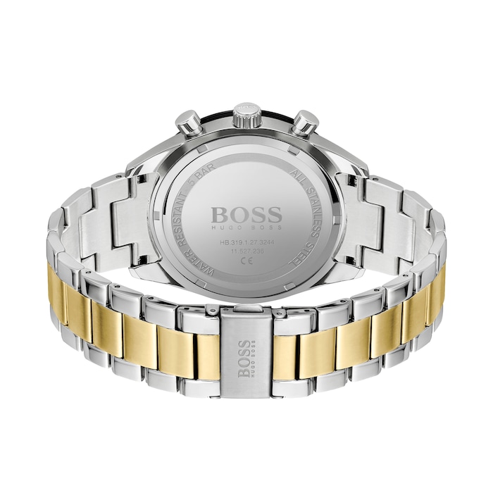 BOSS Santiago Chronograph Date Bracelet Strap Watch, Silver/Gold GQ 44mm