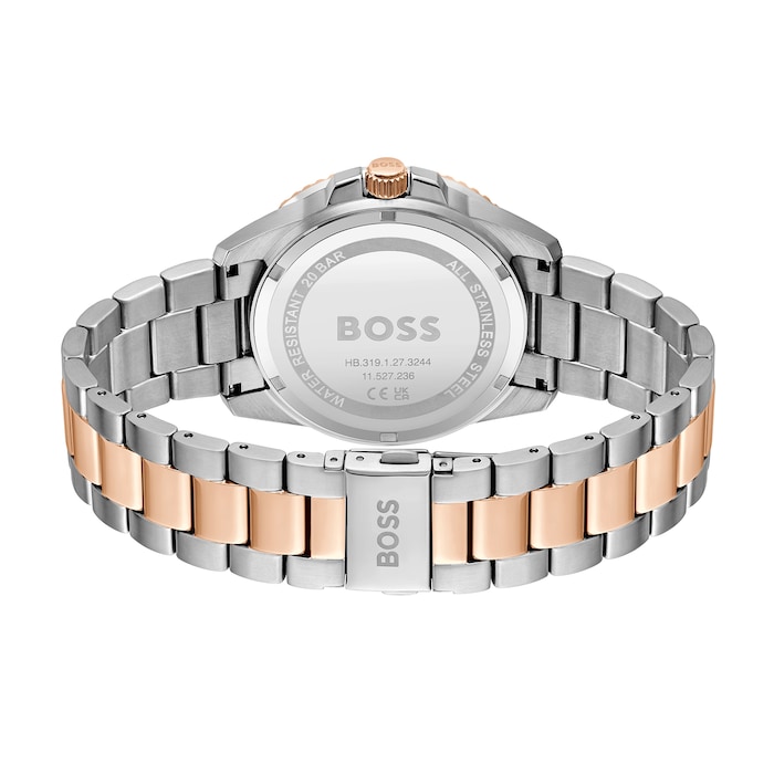 BOSS Ace Carnation Gold IP Bracelet 43mm Watch Blue