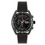 BOSS Sport Lux Centre Court Leather Chronograph 44mm Mens Watch Black