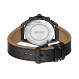 BOSS Sport Lux Centre Court Leather Chronograph 44mm Mens Watch Black