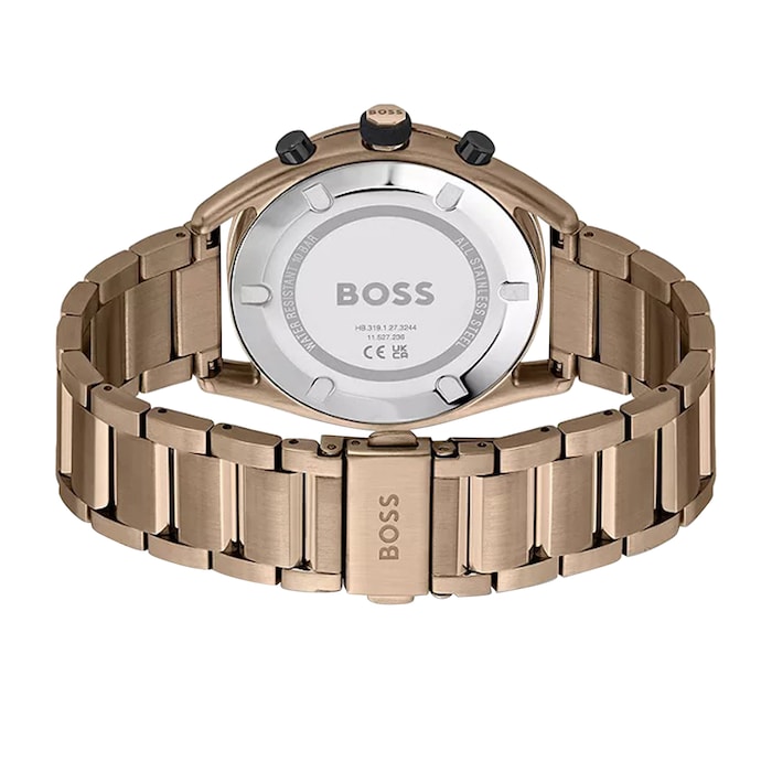 BOSS Centre Court Beige IP 44mm Mens Watch Black