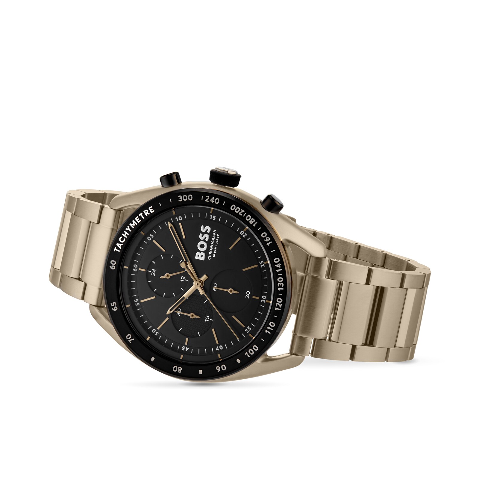 BOSS Centre Court Beige IP 44mm Mens Watch Black