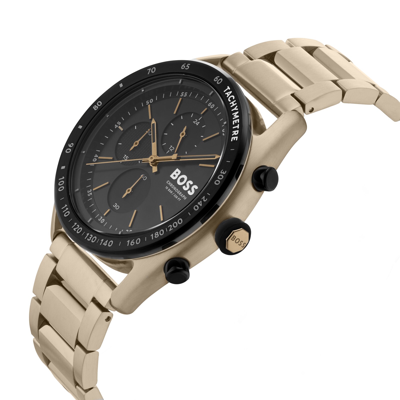 BOSS Centre Court Beige IP 44mm Mens Watch Black