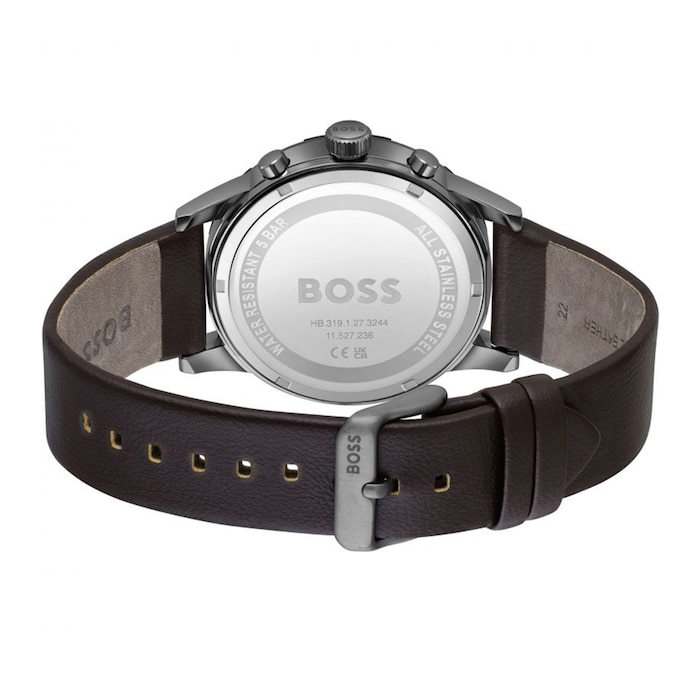 Blue and Mens Webb | Leather Recycled 1514030 Solgrade BOSS Watch 44mm Mappin Strap