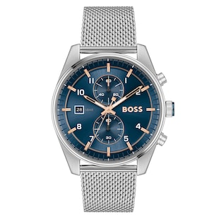 Boss Skytraveller 44mm Mens Watch Blue