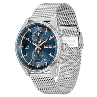 Boss Skytraveller 44mm Mens Watch Blue