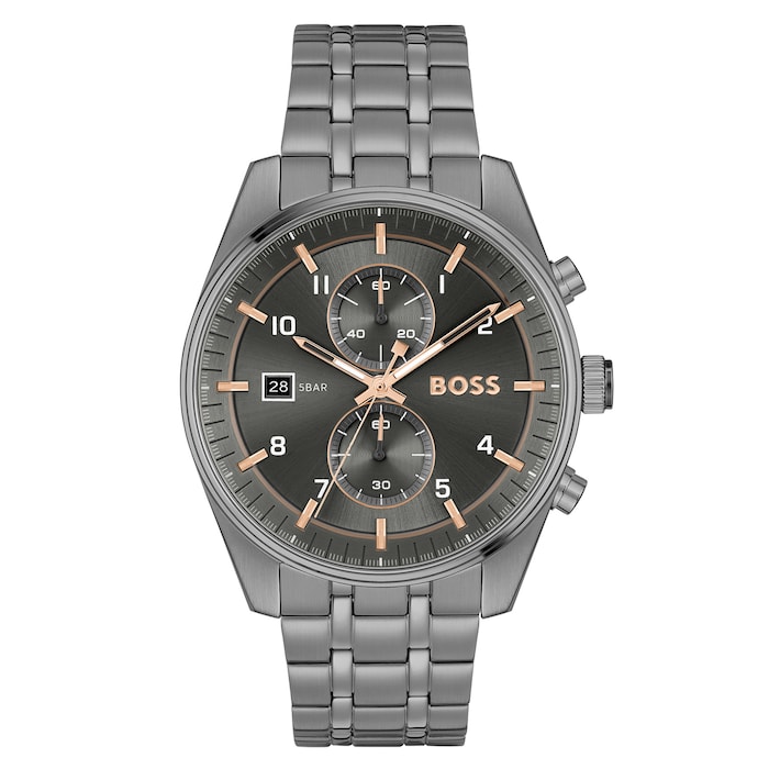 Boss Skytraveller 44mm Mens Watch Grey